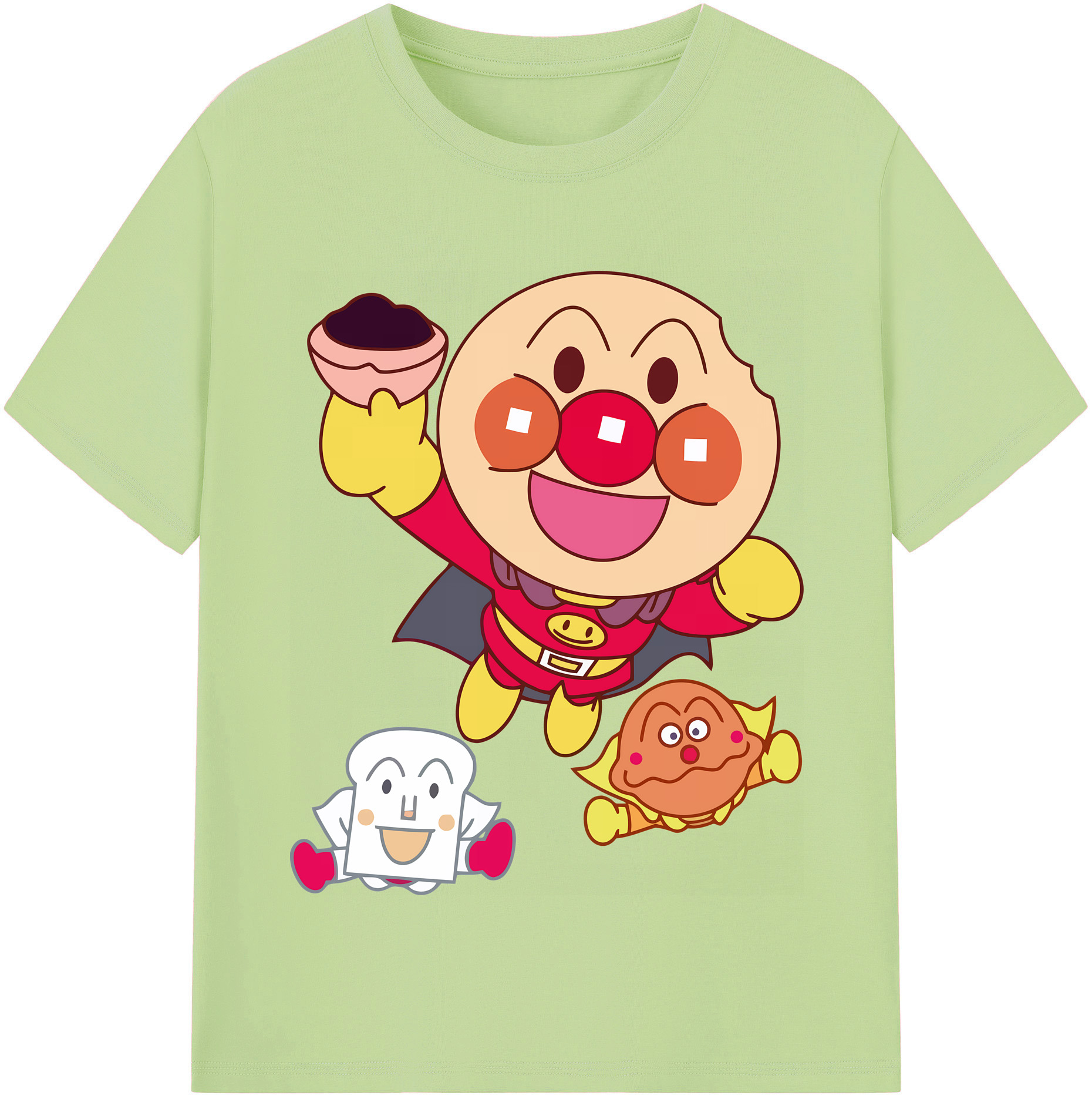 （画像用） アンパンマン Anpanman 綿100％半袖Tシャツ（フロントプリント）